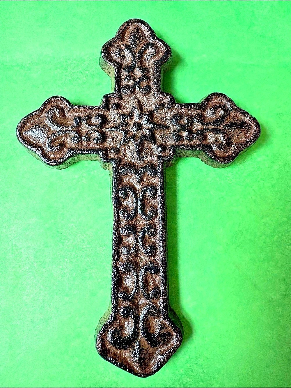 Brown Cast Iron Cross Wall Decor
